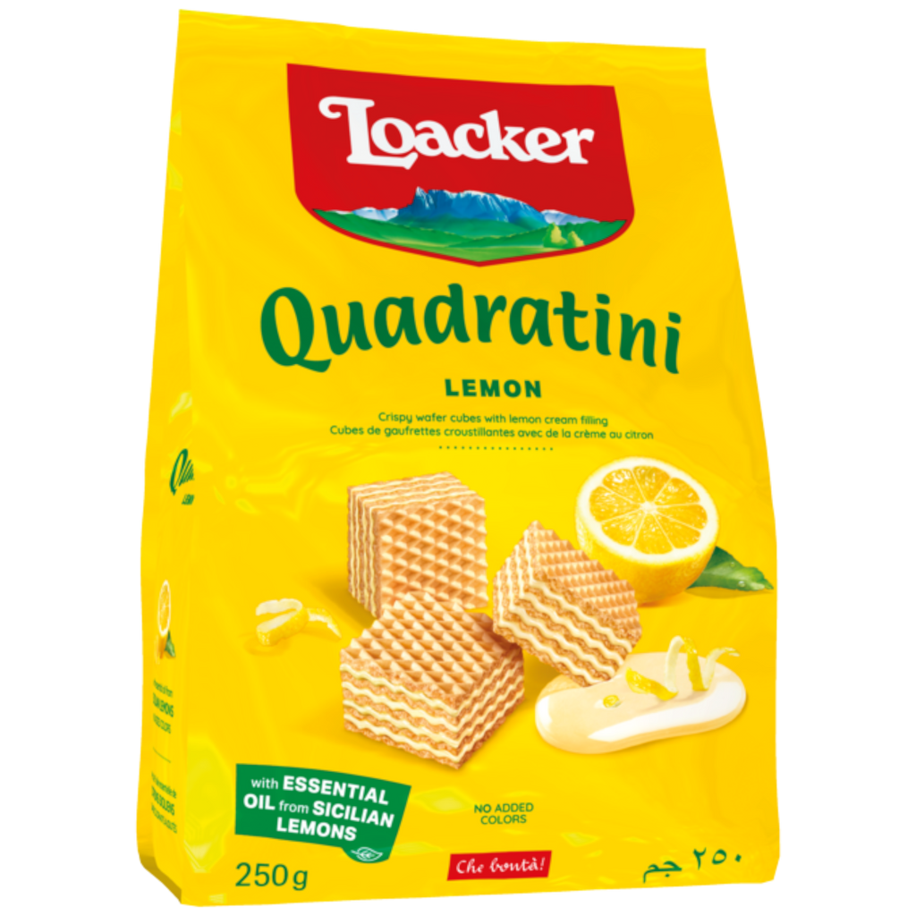 Loacker Quadratini Lemon Wafers (Italy) - 8.81oz (250g)