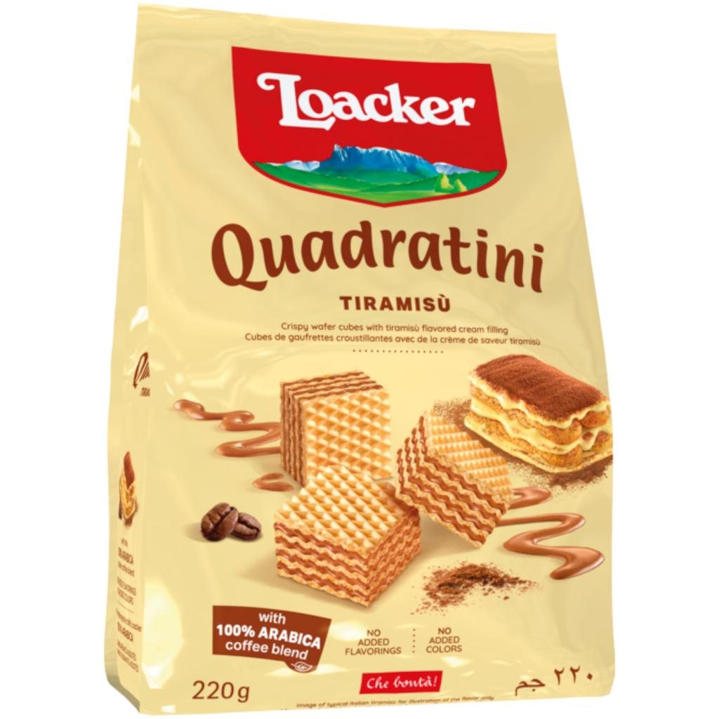 Loacker Quadratini Tiramisu Wafers (Italy) - 7.76oz (220g)