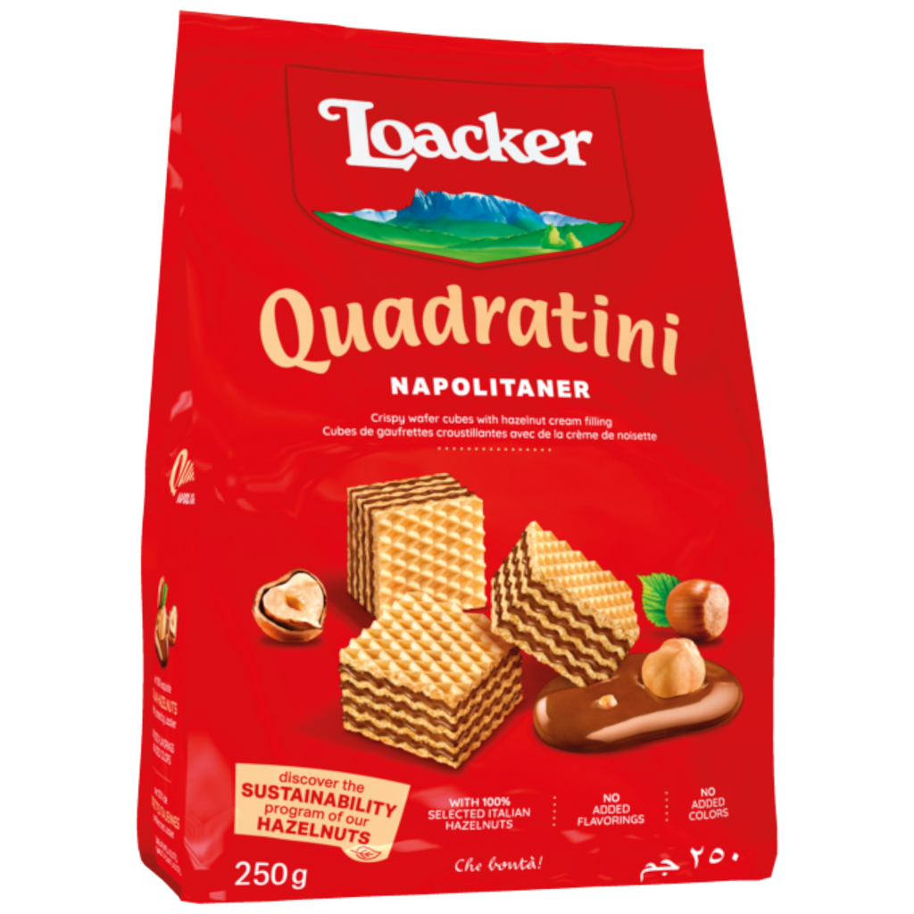 Loacker Quadratini Napolitaner (Hazelnut) Wafers (Italy) - 8.81oz (250g)