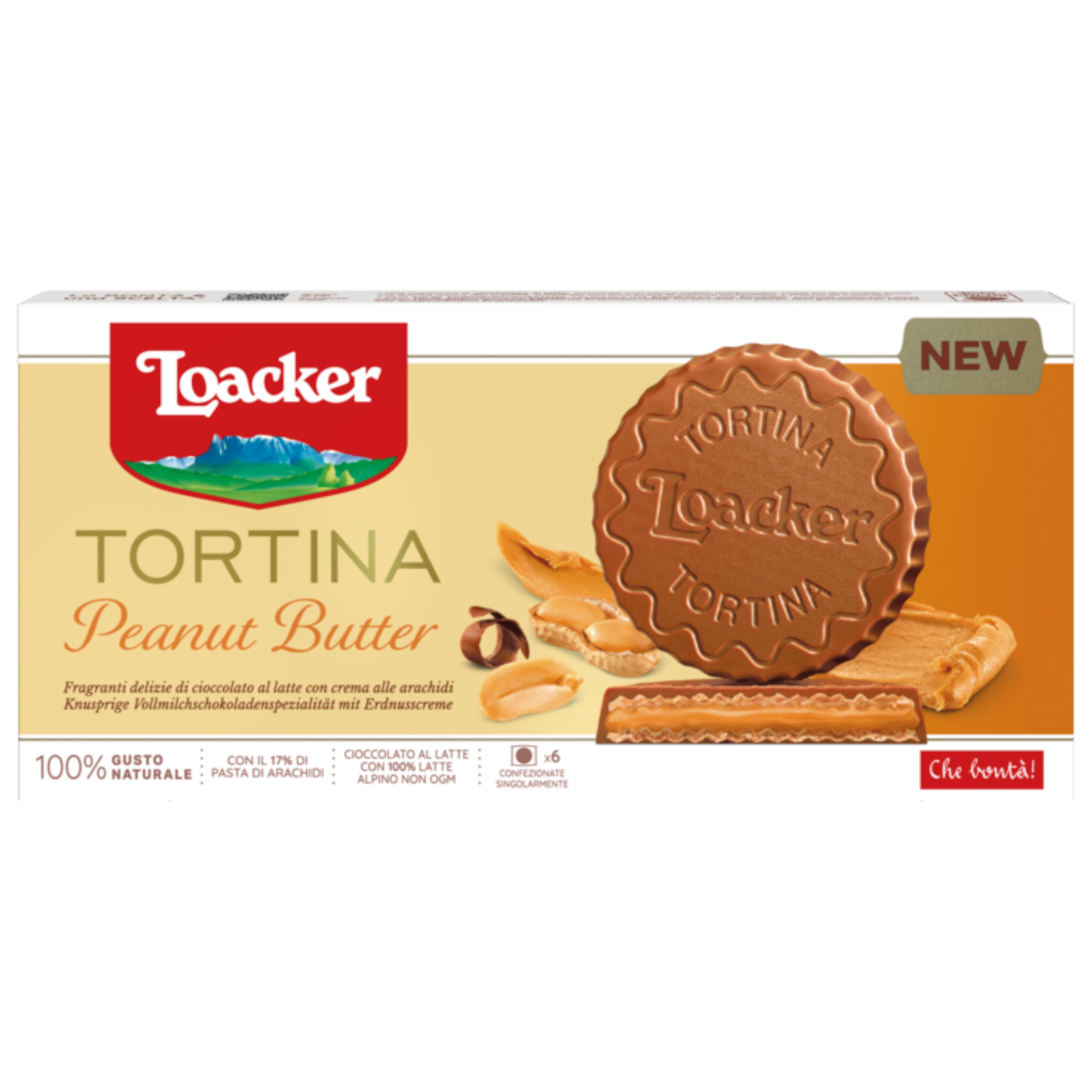 Loacker Tortina Peanut Butter Wafers (Italy) - 4.4oz (126g)