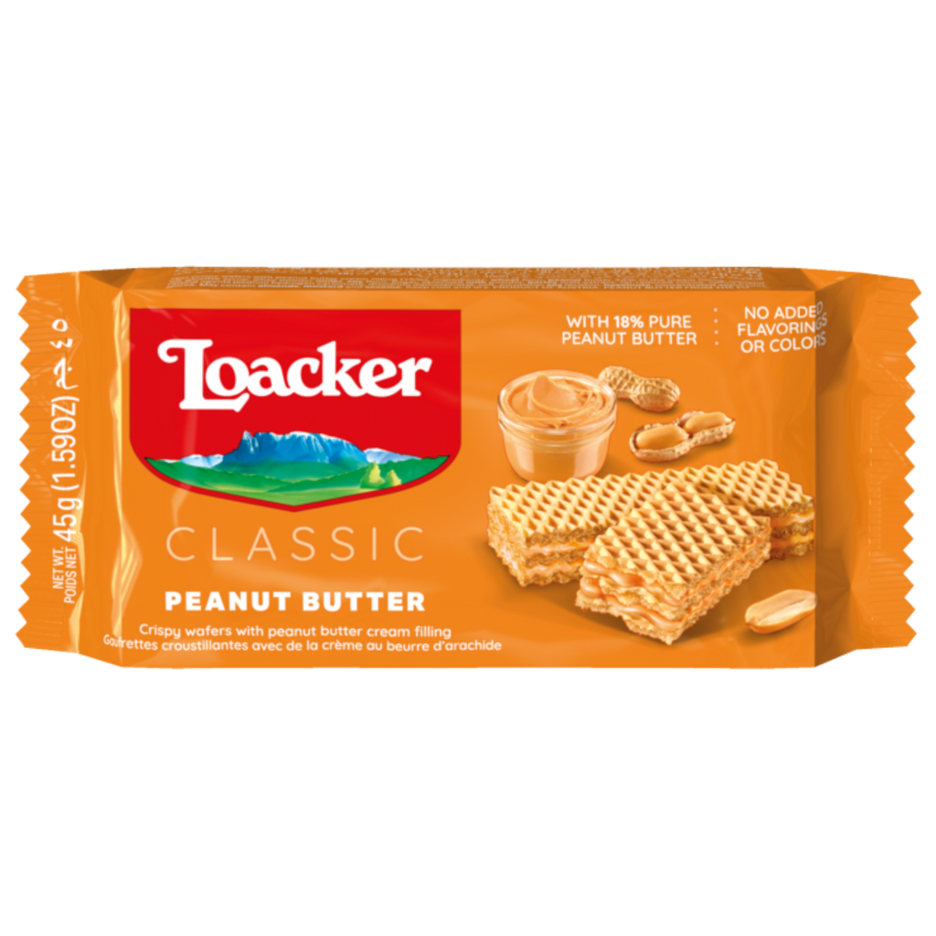 Loacker Peanut Butter Wafers (Italy) - 1.58oz (45g)
