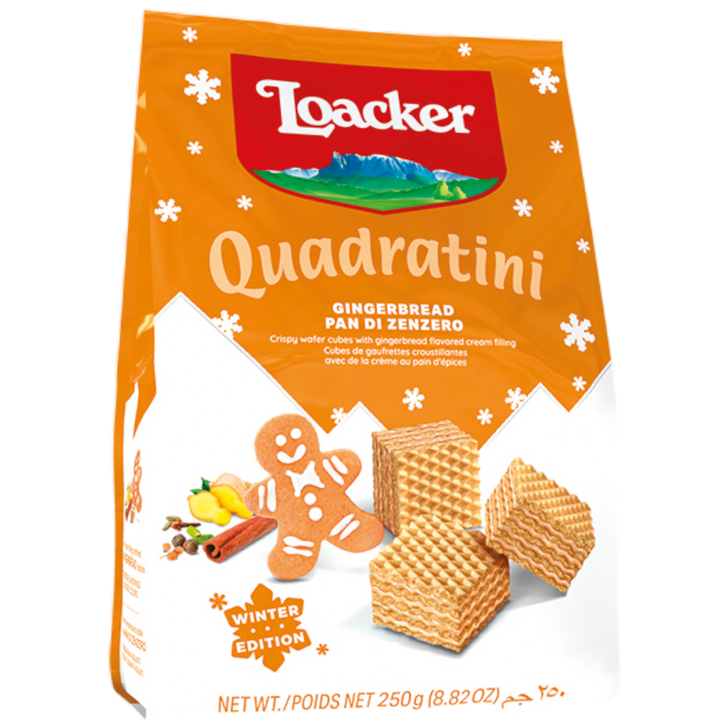 Loacker Quadratini Gingerbread Wafers (Italy) - 8.81oz (250g)