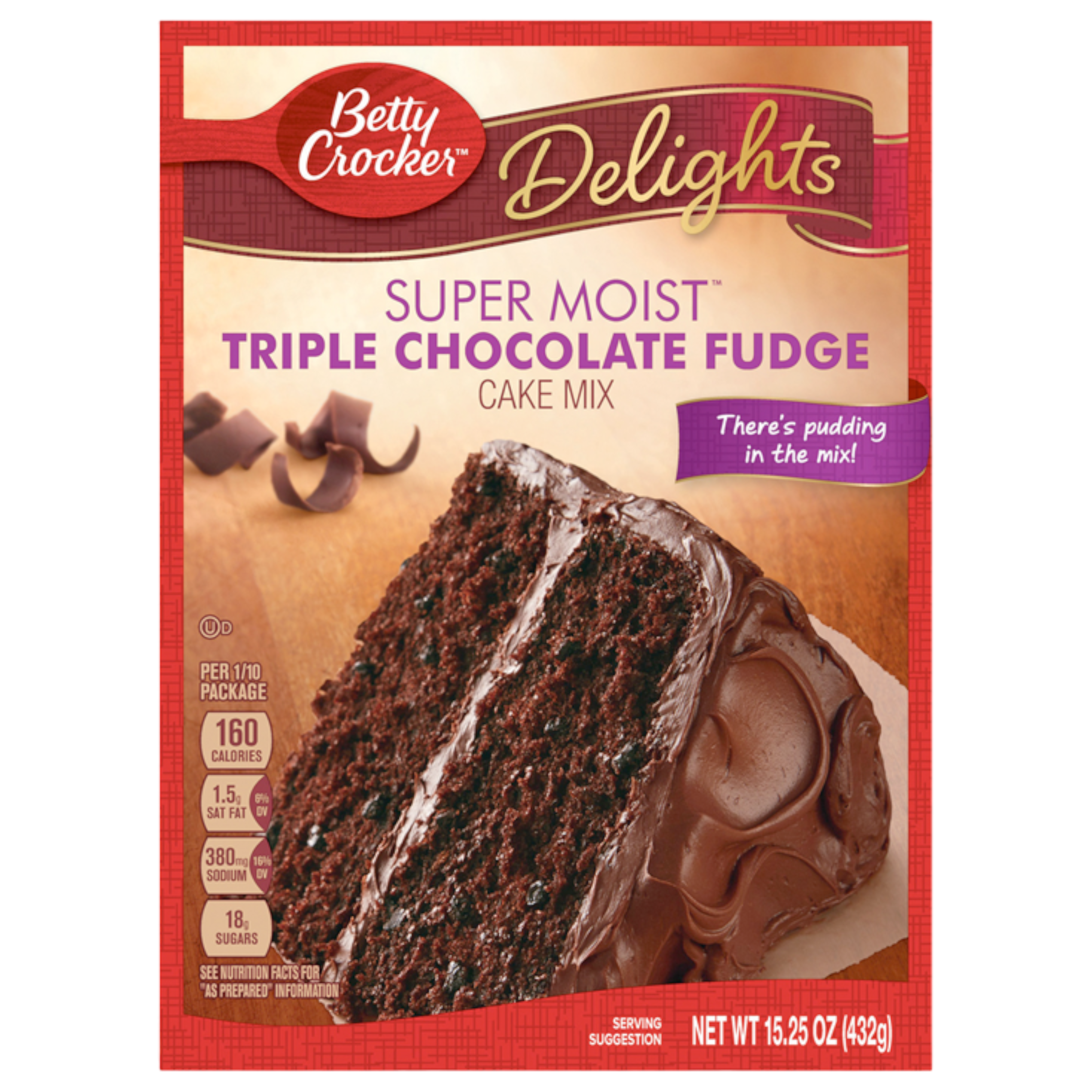 Betty Crocker Super Moist Triple Chocolate Fudge Cake Mix - 15.25oz (432g)