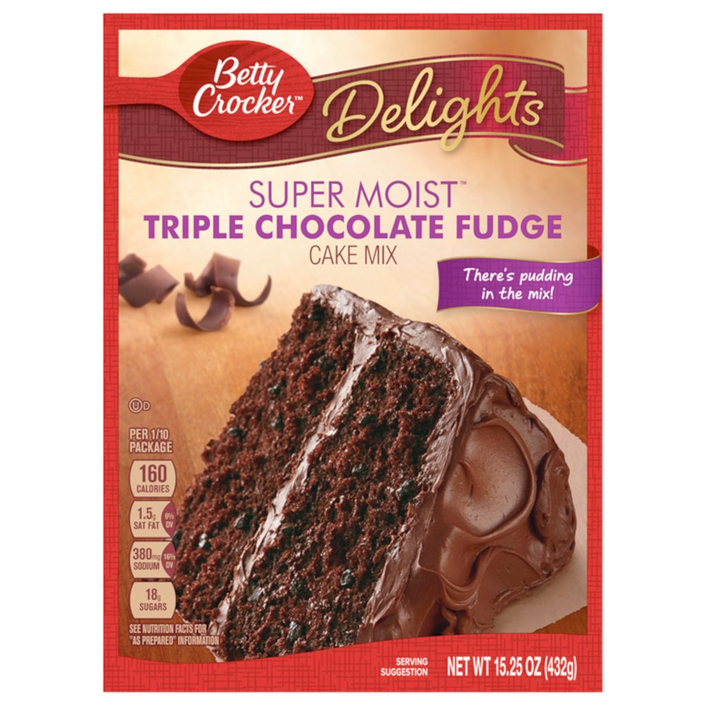 Betty Crocker Super Moist Triple Chocolate Fudge Cake Mix - 15.25oz (432g)