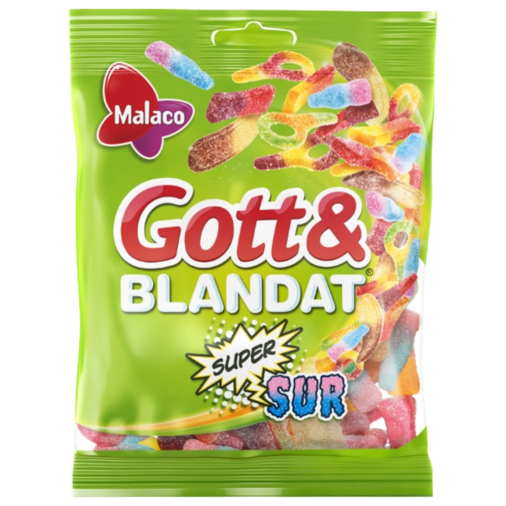 Malaco Gott & Blandat Supersur – Super Sour Candies (Sweden) - 4.58oz (130g)