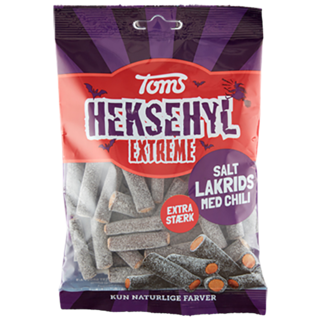 Toms Heksehyl Extreme – EXTRA salty liquorice sticks (Denmark) - 4.58oz (130g)