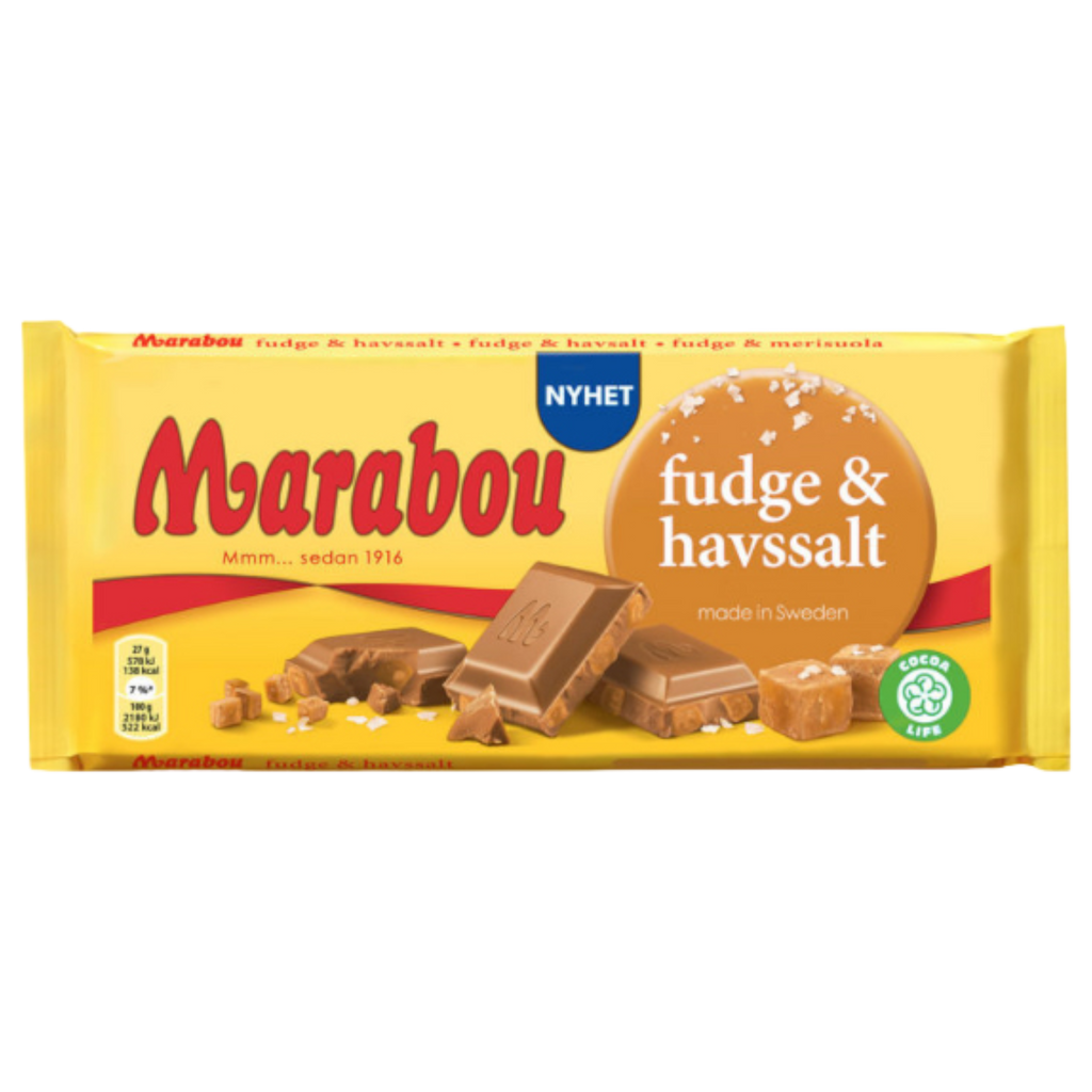 Marabou Fudge & Havssalt – Fudge & Seasalt Chocolate (Sweden) - 6.52oz (185g)