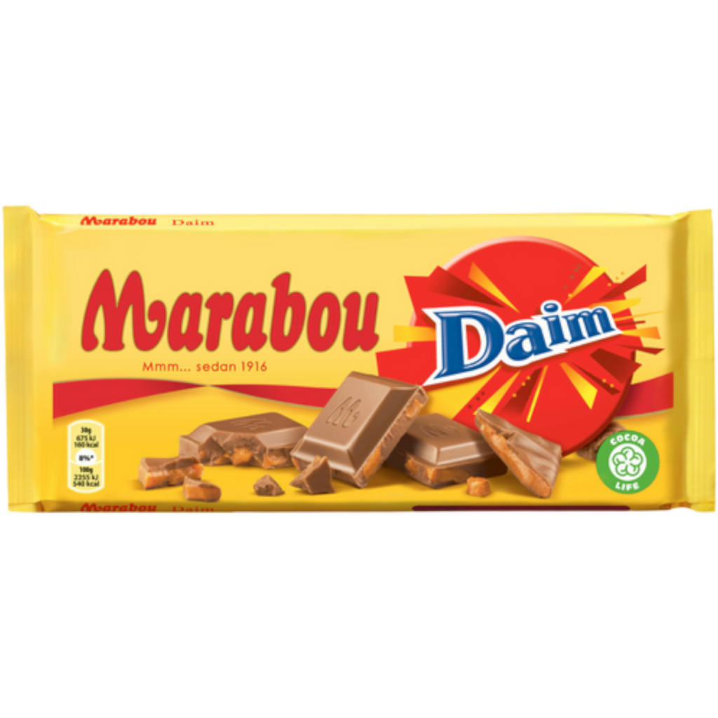 Marabou Mjolkchoklad Daim – Milk Chocolate With Daim (Sweden) - 7.05oz (200g)