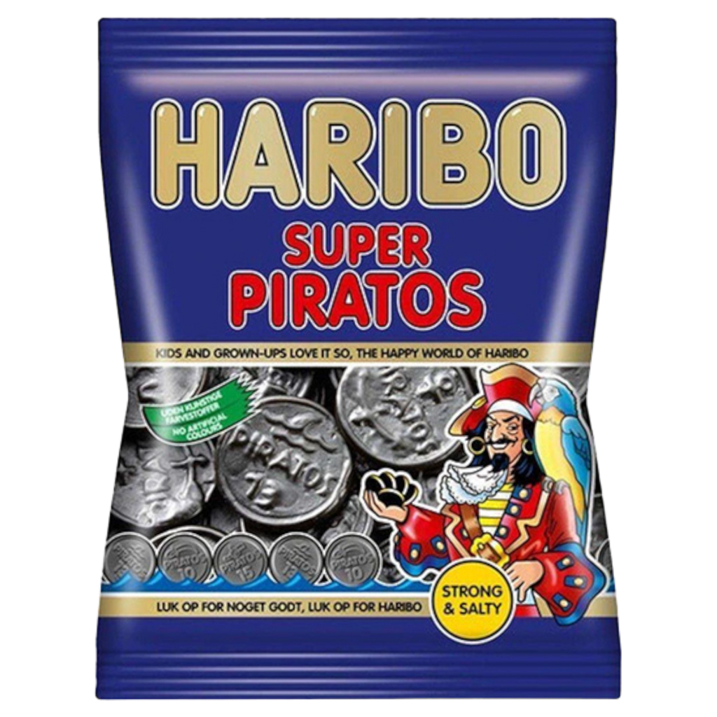 Haribo Super Piratos  – Salty Liquorice (Denmark) - 4.23oz (120g)