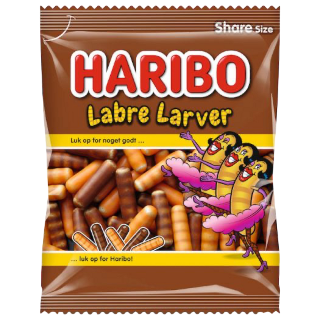 Haribo Labre Larver – Caramel Liquorice Sweets (Norway) - 4.23oz (120g)