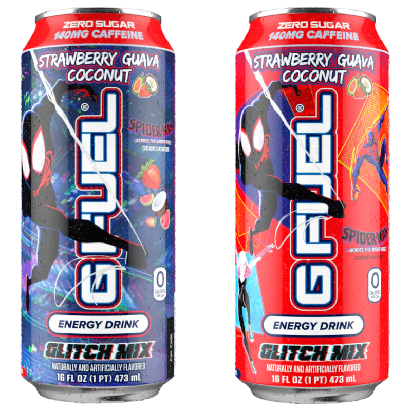 G FUEL - Spiderverse GLITCH MIX (Strawberry Guava Coconut Flavour) Zero Sugar Energy Drink - 16fl.oz (473ml)