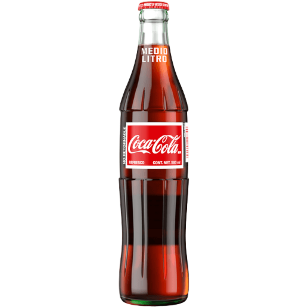 Mexican Coca-Cola Retro Glass 'Medio Litro' Big Bottle - 16.9fl.oz (500ml)