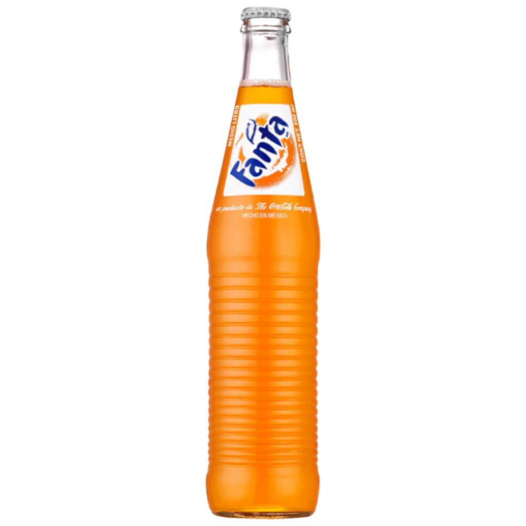 Mexican Fanta Orange Glass Big Bottle (Mexico) - 16.9fl.oz (500ml)