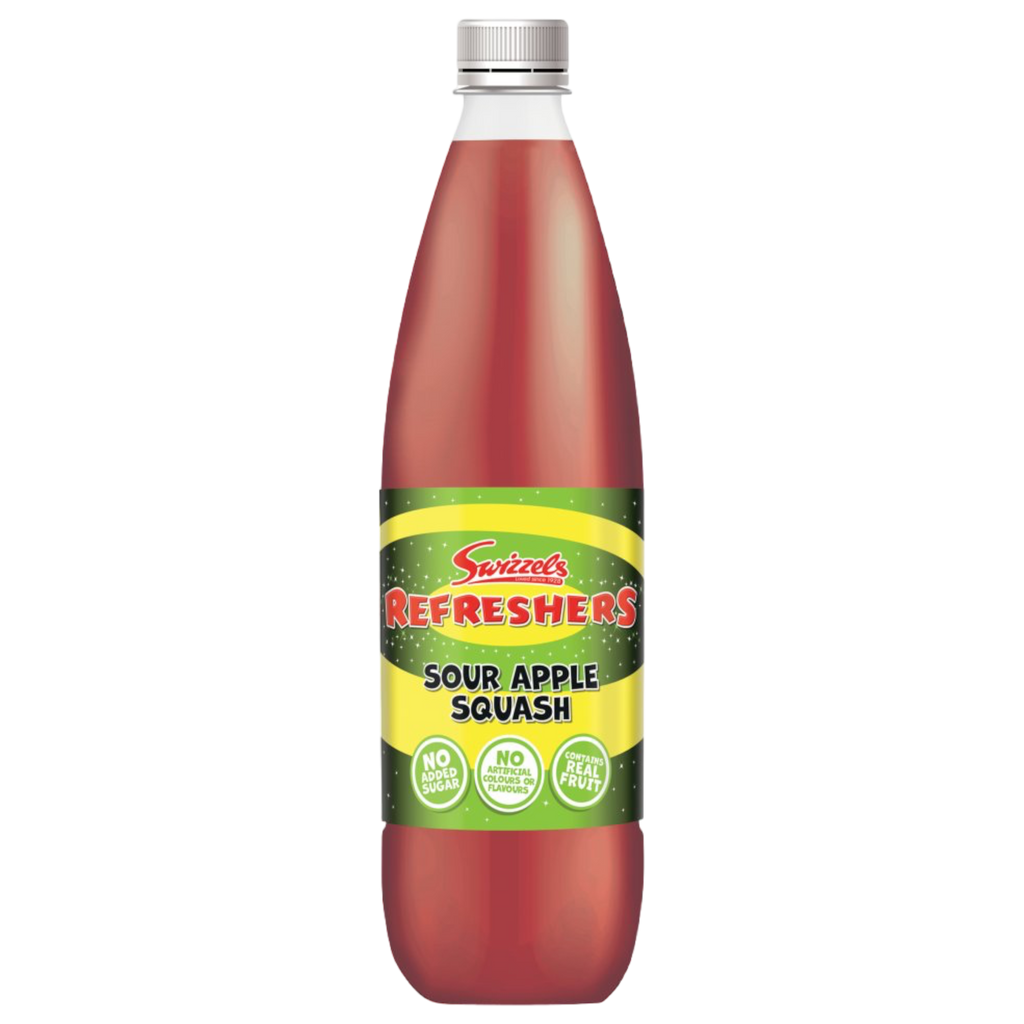 Swizzels Refreshers Sour Apple Flavour Squash (No Added Sugar) - 33.8fl.oz (1L)