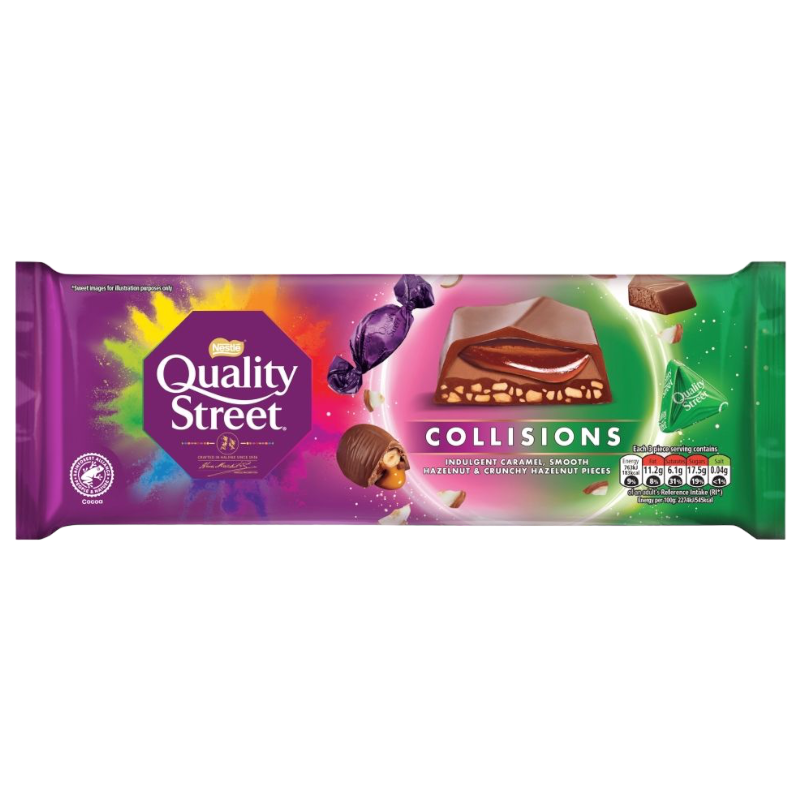 Quality Street Collisions Hazelnut & Caramel Chocolate Sharing Bar - 8.28oz (235g)