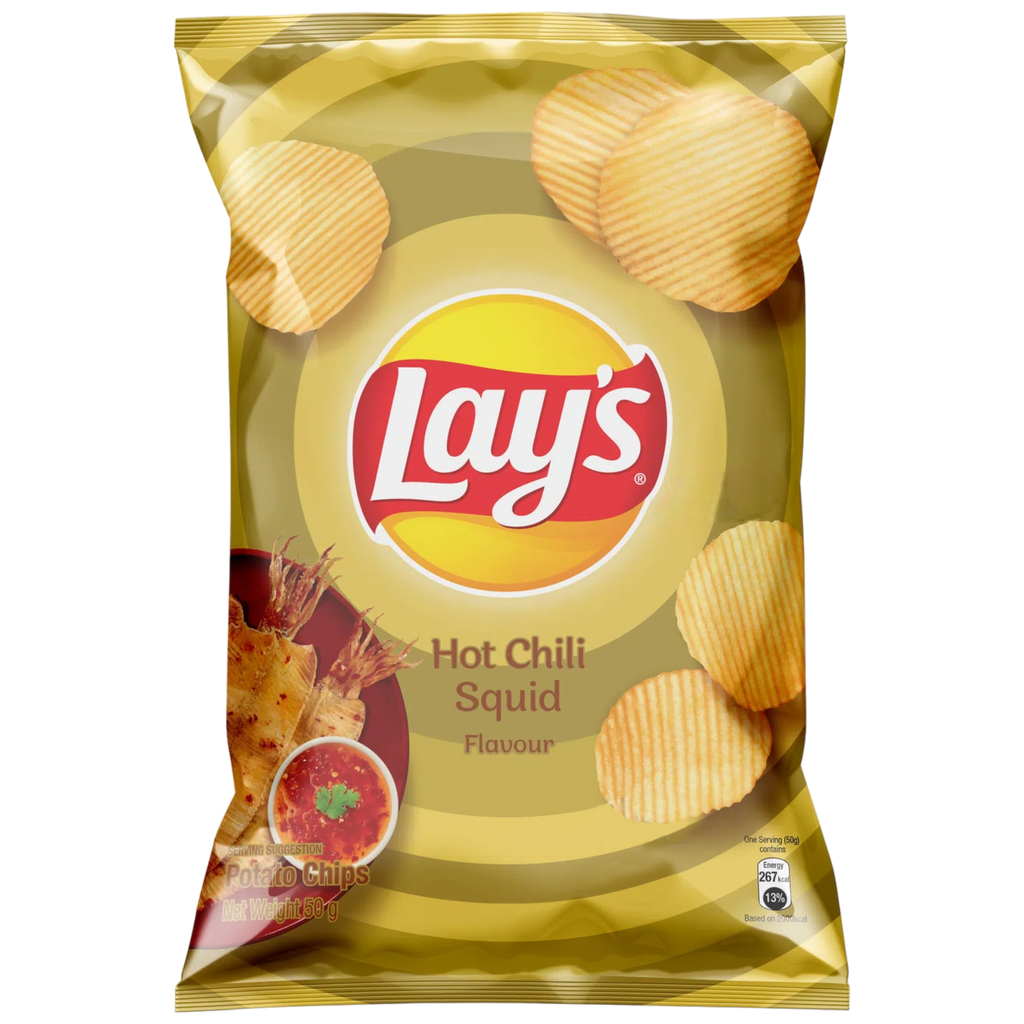 Lay's Hot Chilli Squid Crisps (Thailand) - 1.55oz (44g)