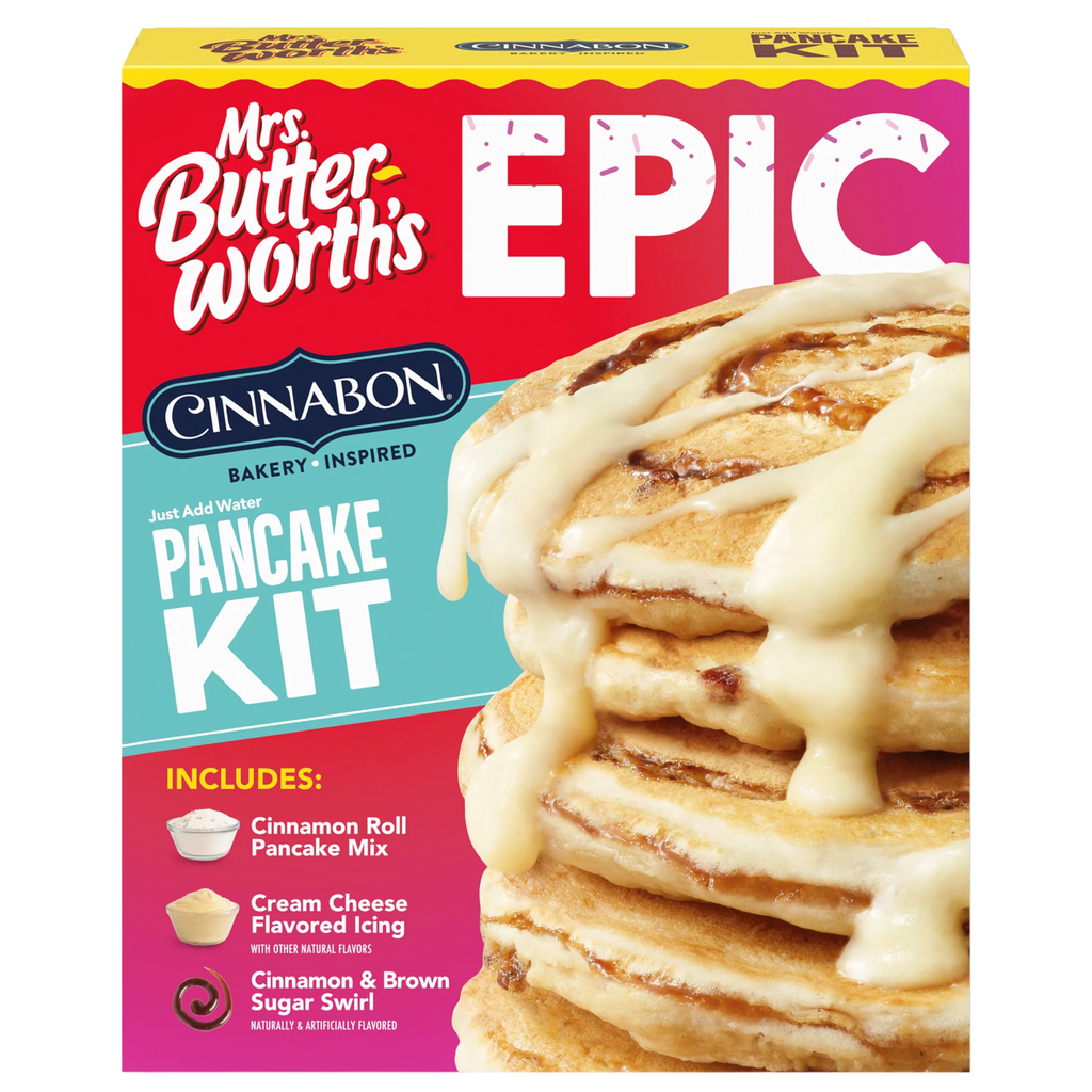 Mrs. Butterworth's Epic Cinnabon Bakery Inspired Pancake Kit Jumbo Box - 25oz (708.7g)