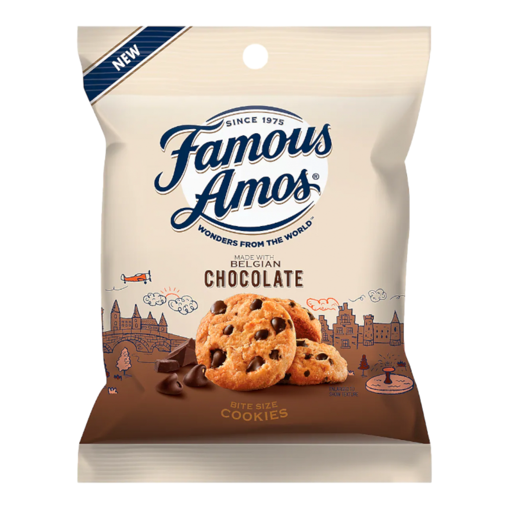 Famous Amos Bite Size Cookies Belgian Choc Chip- 2oz (56g)