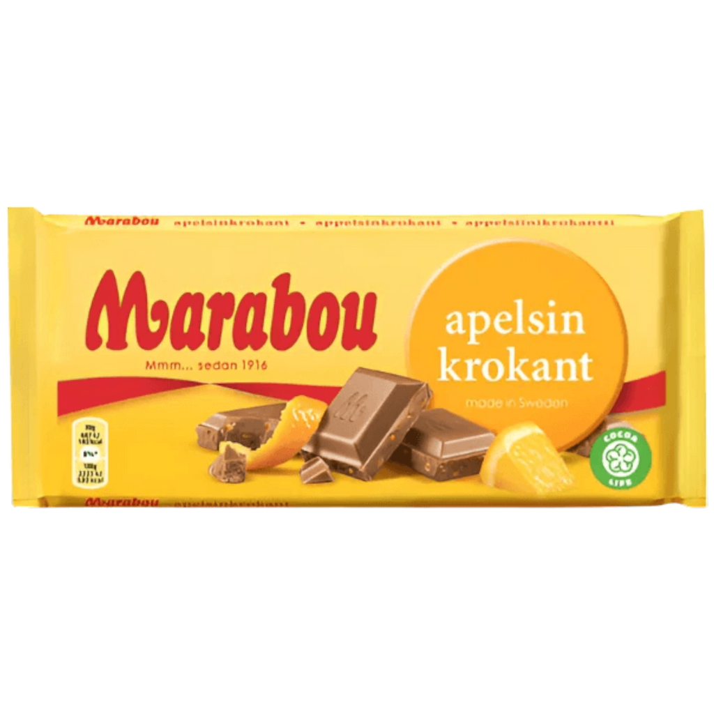 Marabou Apelsinkrokant – Milk Chocolate With Orange Crisp (Sweden) - 7.05oz (200g)