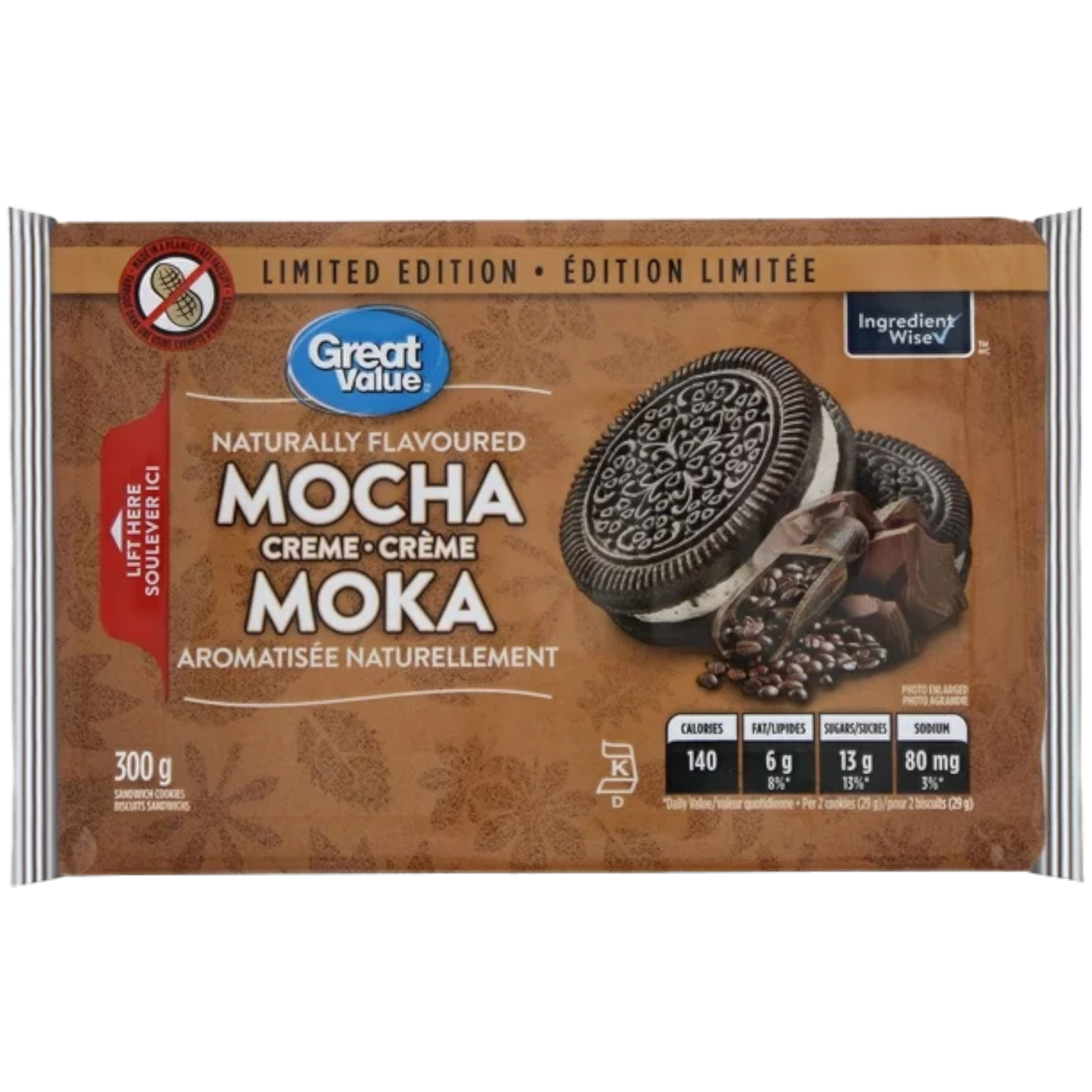 Great Value Mocha Crème Sandwich Cookies Limited Edition (Canada) - 10.5oz (300g)