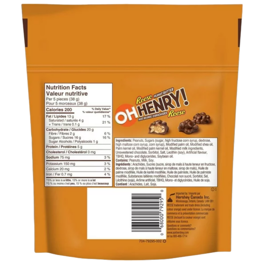 OH HENRY! Bite Sized Pieces with REESE Peanut Butter (Canada) - 6.3oz (180g)