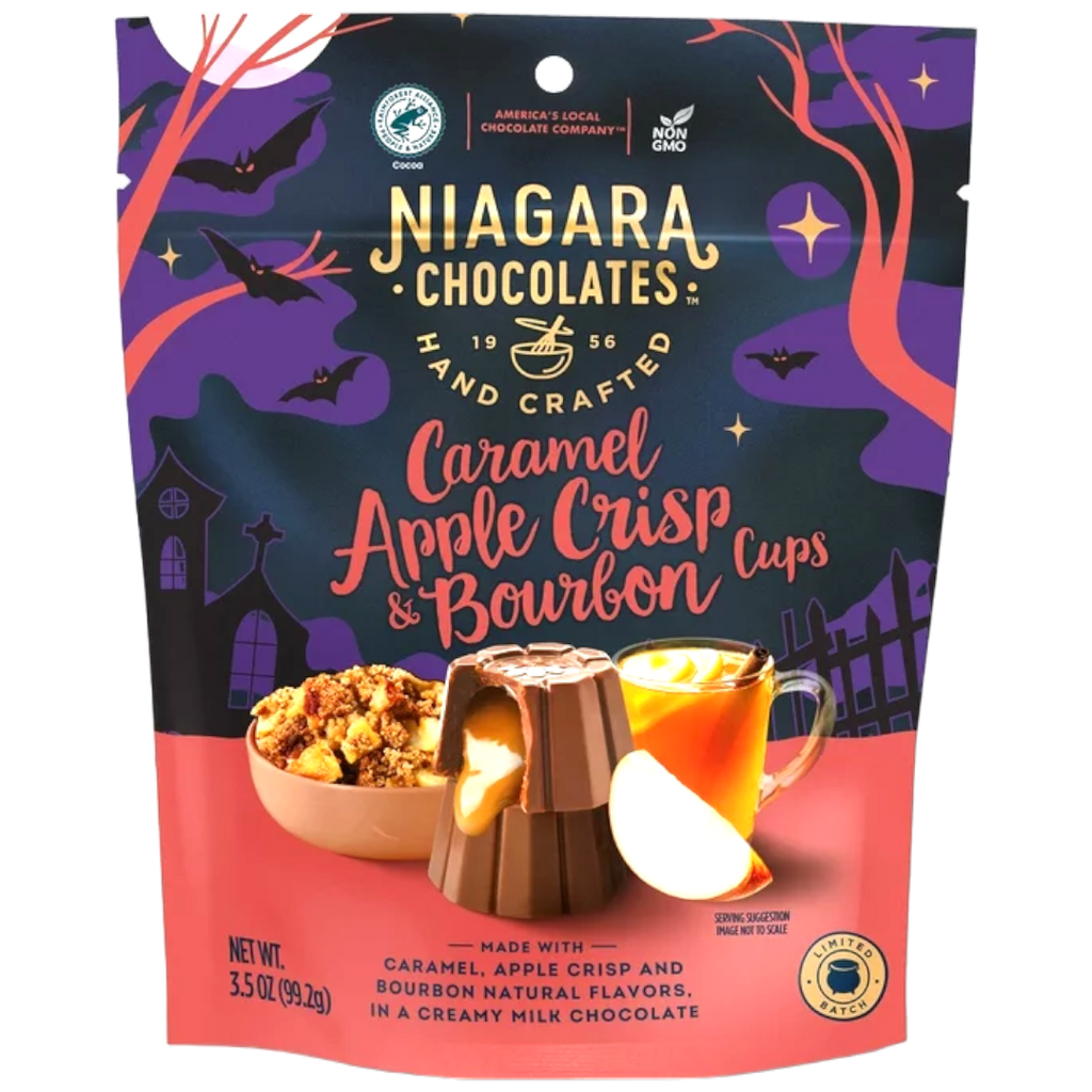 Niagara Chocolates Caramel Apple Crisp & Bourbon Premium Milk Chocolate Cups (Fall Limited Edition) - 3.5oz (99.2g)