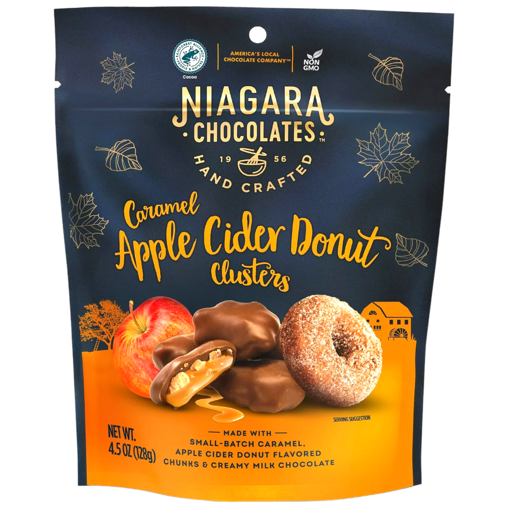 Niagara Chocolates Caramel Apple Cider Donut Premium Milk Chocolate Clusters (Fall Limited Edition) - 3.5oz (99.2g)