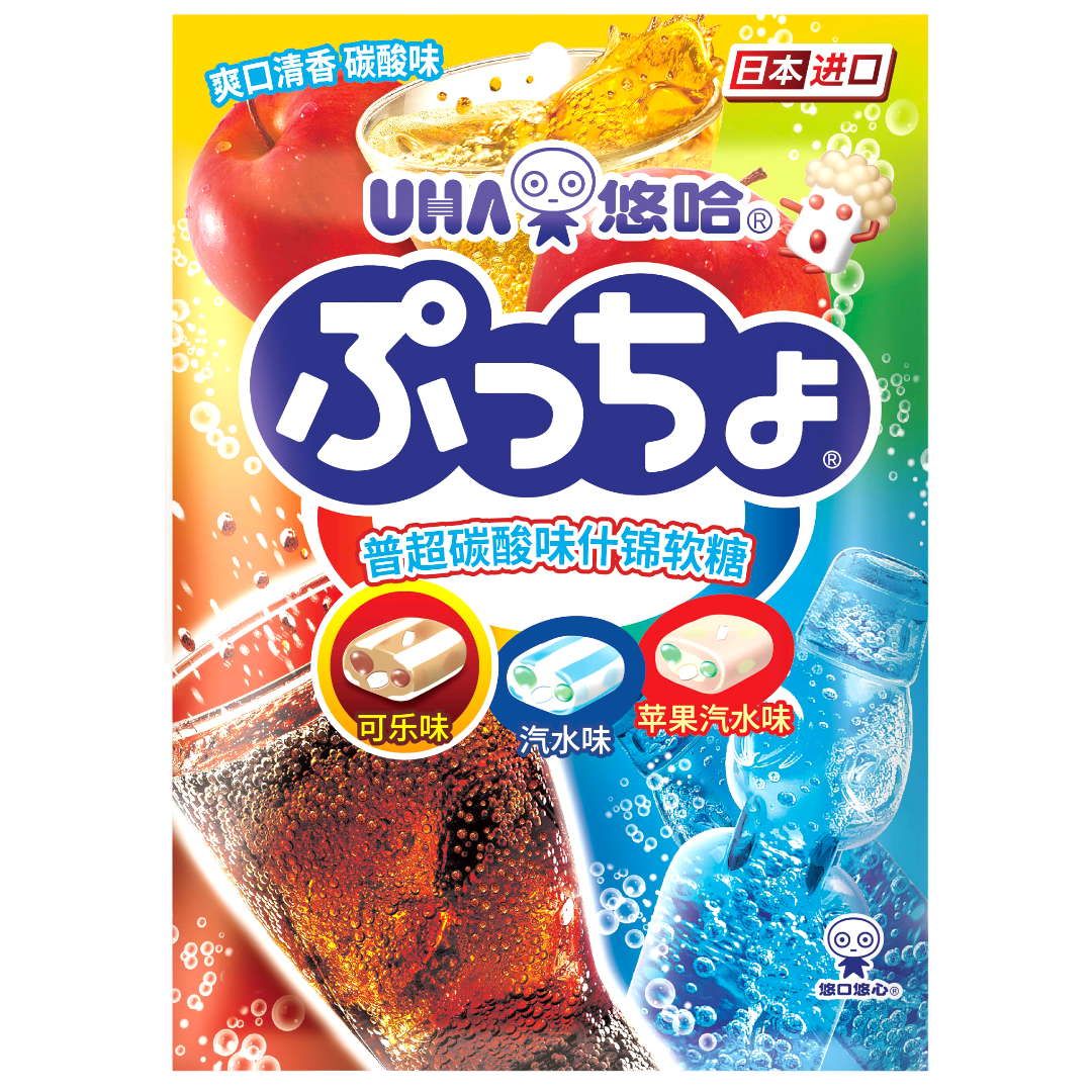 UHA Puccho Assorted Soda Drink Soft Candy - 3.17oz (90g)