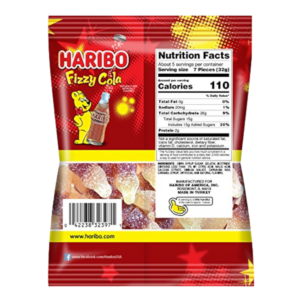 Haribo Fizzy Cola Bottles - 5oz (141g)