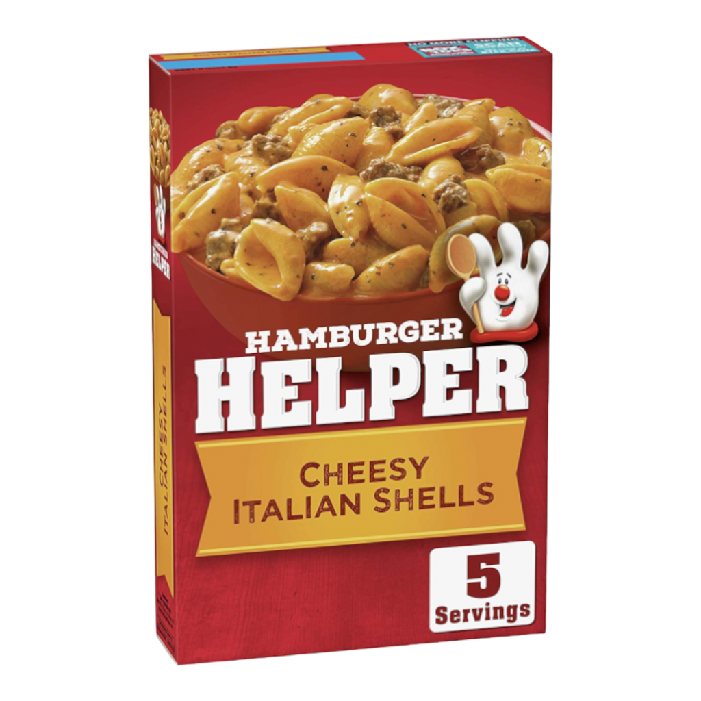 Hamburger Helper Cheesy Italian Shell Pasta - 6.1oz (172g) BEST BEFORE 20TH SEPT 2023