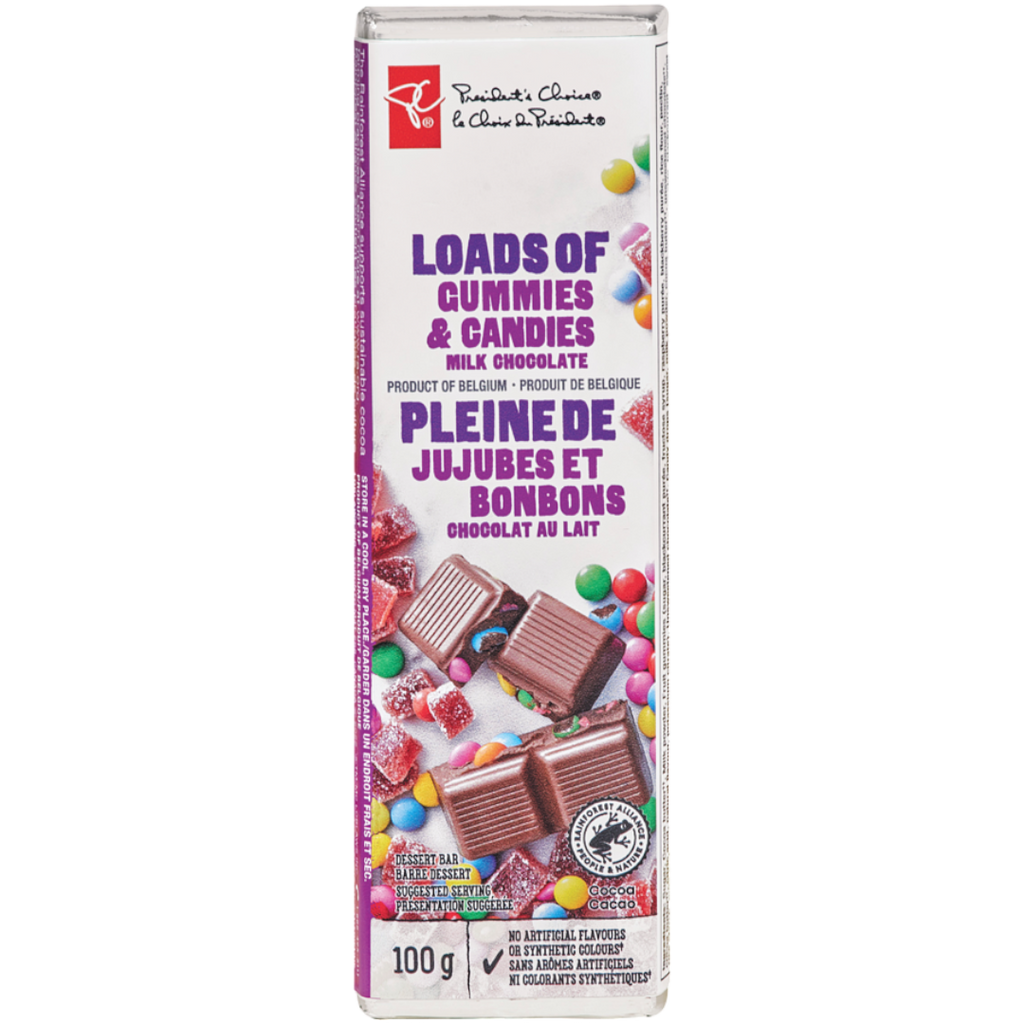 President's Choice Loads of Gummies & Candies Chocolate Block (Canada) - 3.53oz (100g)