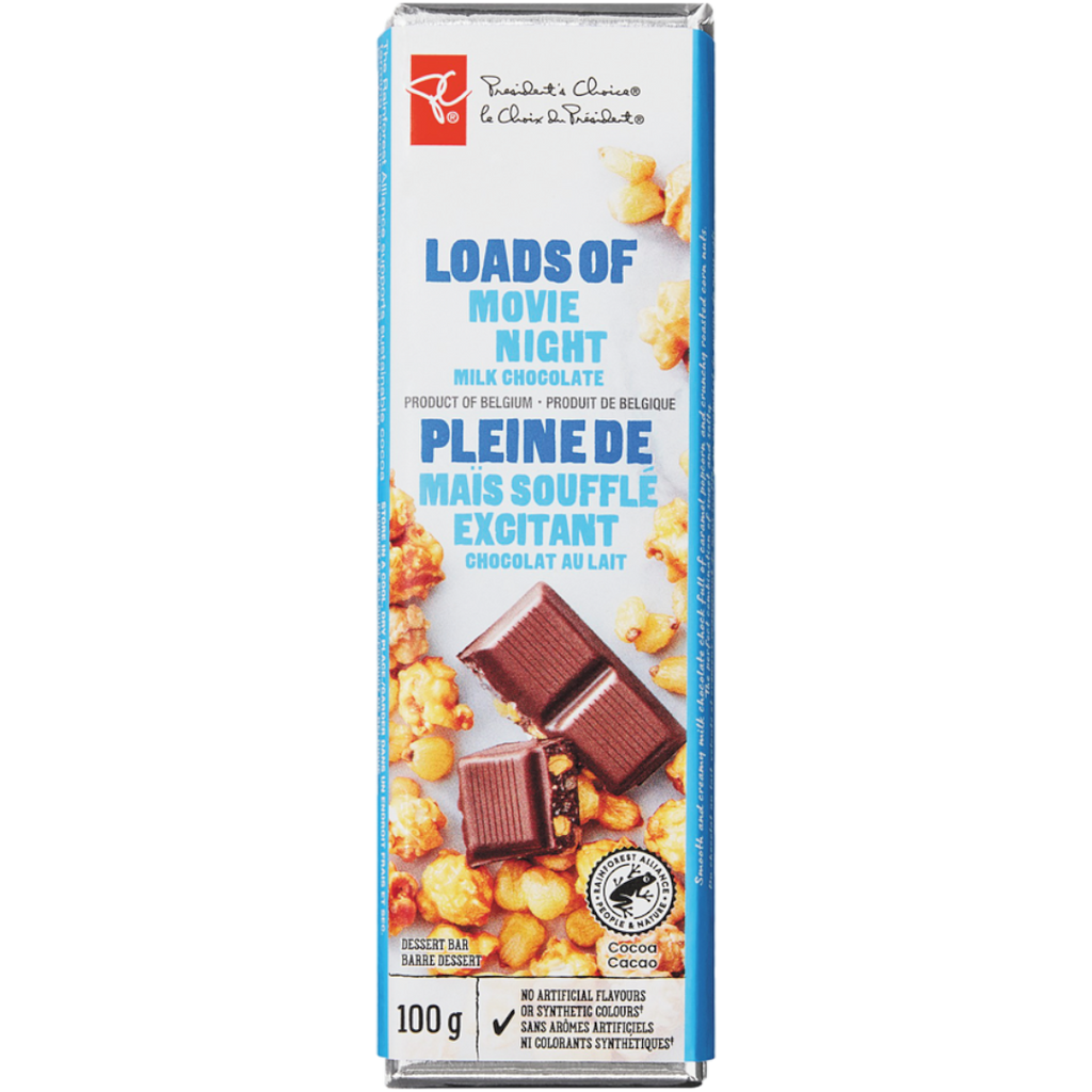 President's Choice Loads of Movie Night Chocolate Block (Canada) - 3.53oz (100g)