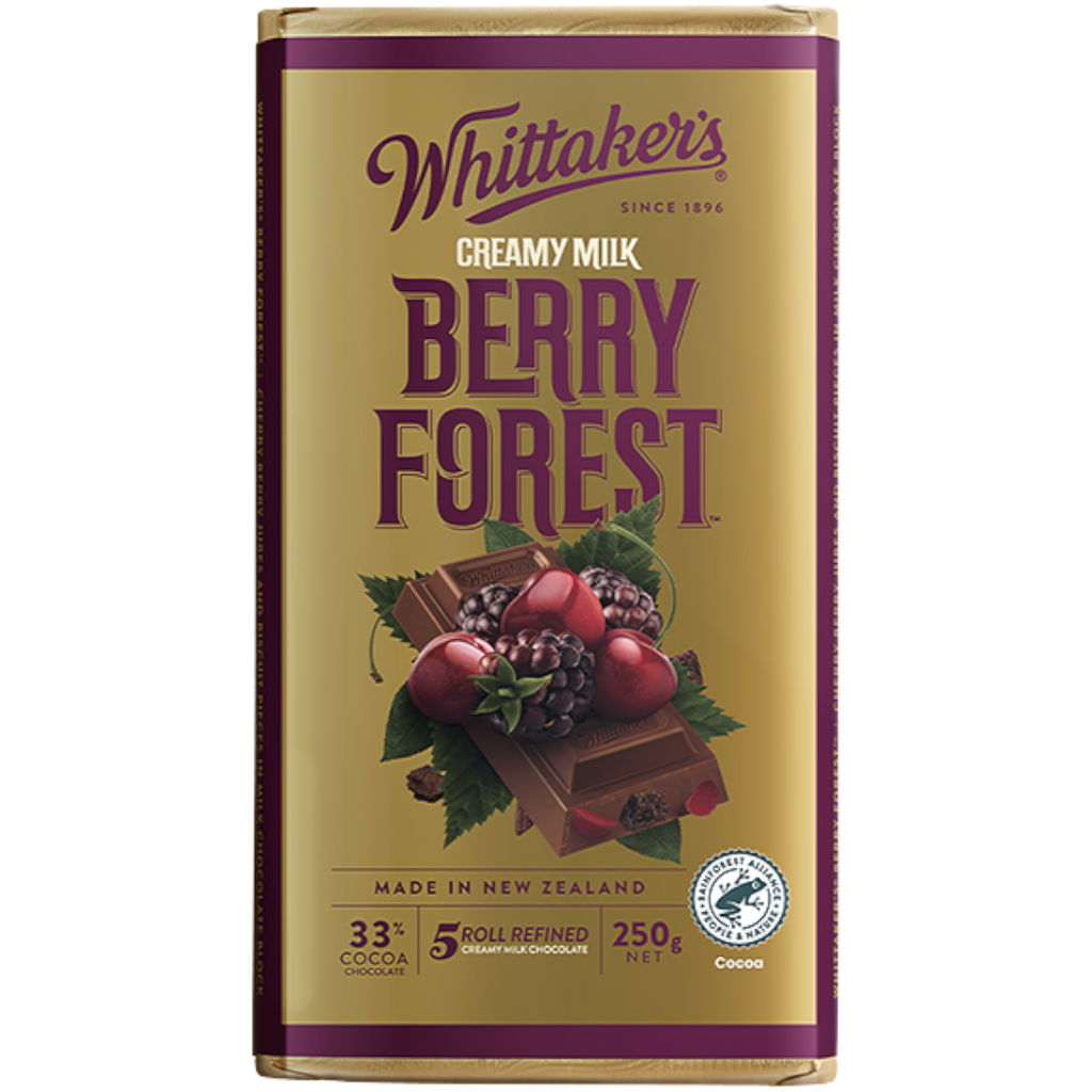 Whittaker's Berry Forest Chocolate Block (New Zealand) - 8.8oz (250g)