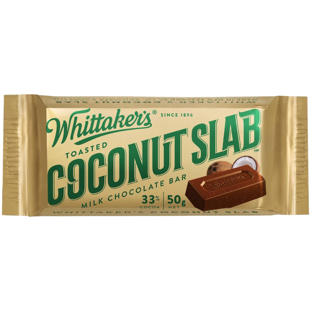 Whittaker's Coconut Slab Chocolate Bar (New Zealand) - 1.76oz (50g)