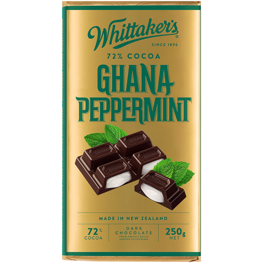 Whittaker's Ghana Peppermint Chocolate Block (New Zealand) - 8.8oz (250g)