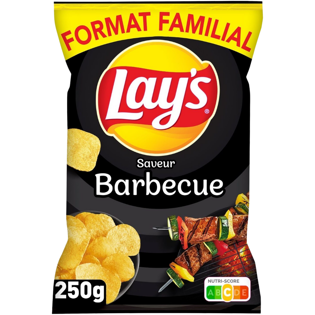 Lay's Barbecue Potato Crisps Family Bag (France) - 8.8oz (250g)