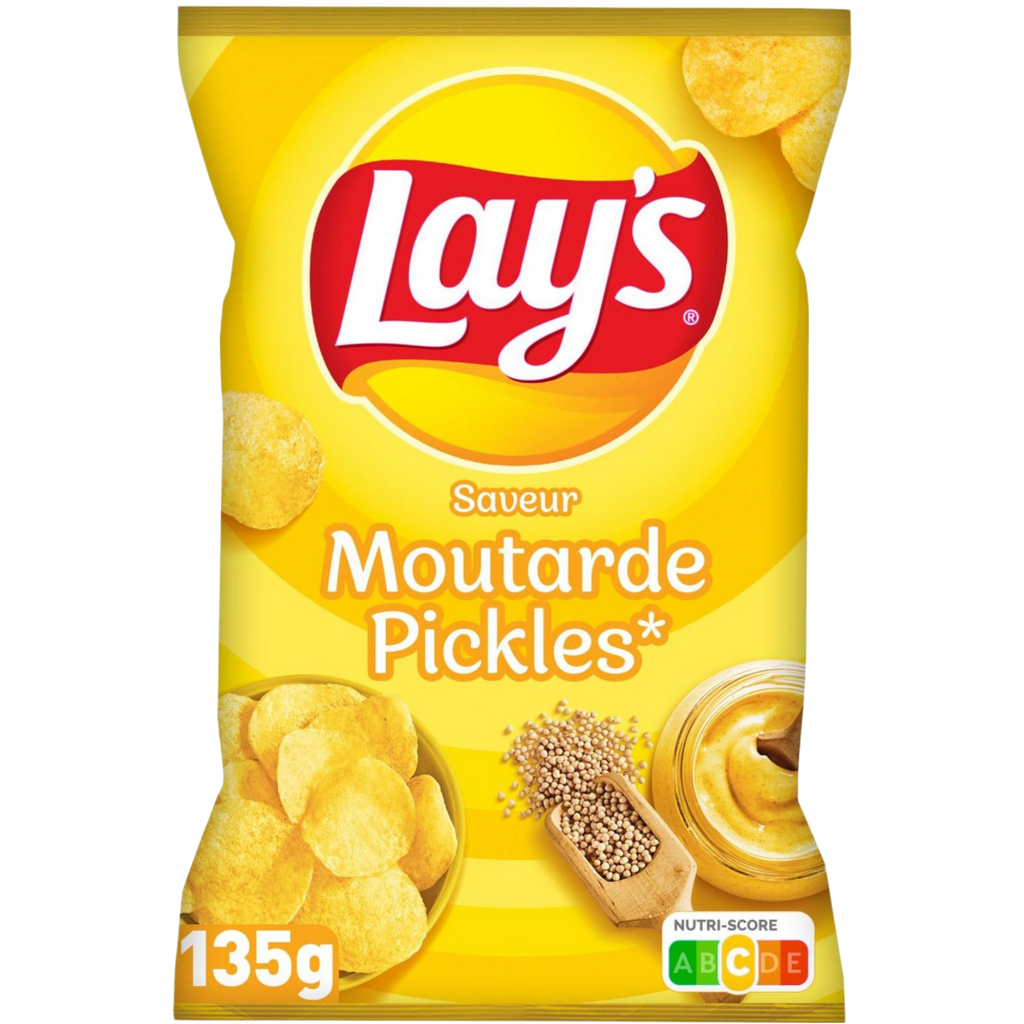 Lay's Mustard Pickles (Moutarde Pickles) Potato Crisps Share Bag (France) - 4.8oz (135g)