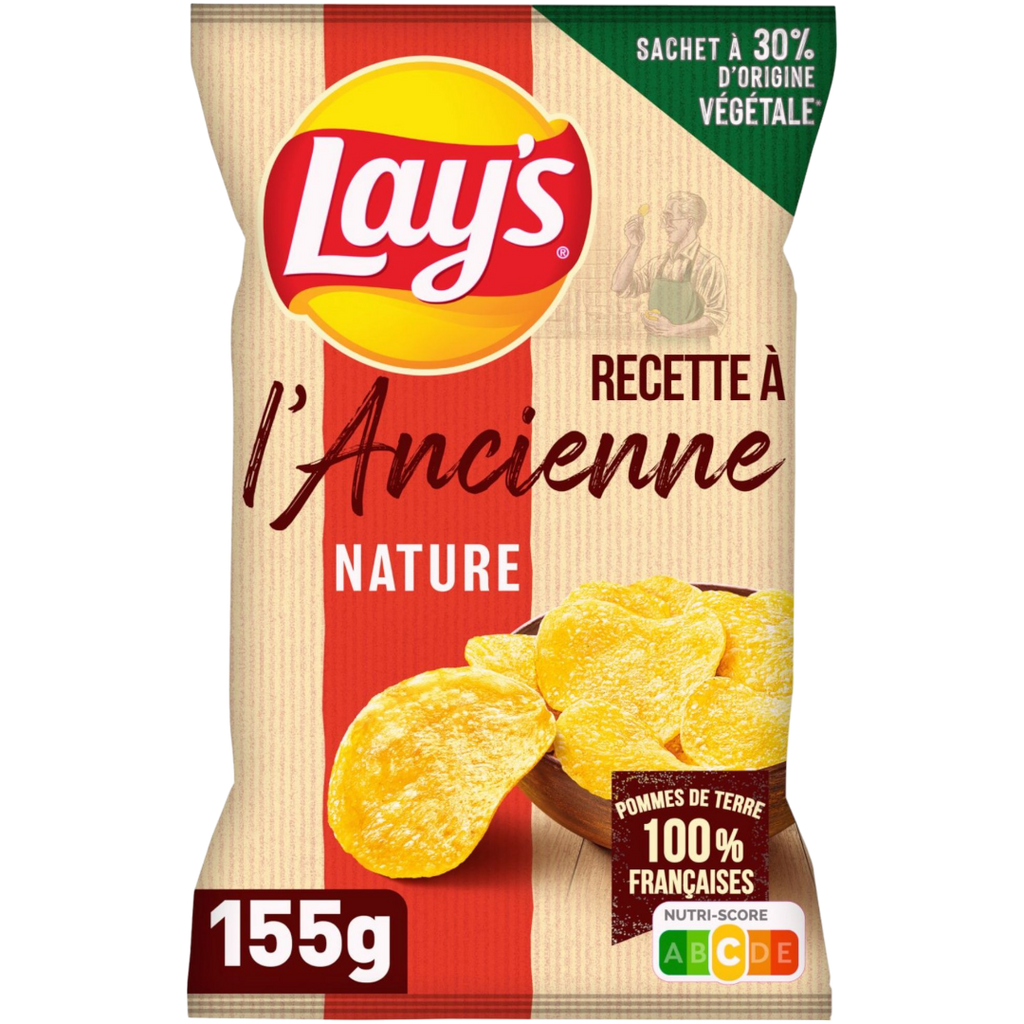 Lay's Recette A l'Ancienne Nature Old Fashioned Potato Crisps Share Bag (France) - 5.5oz (155g)