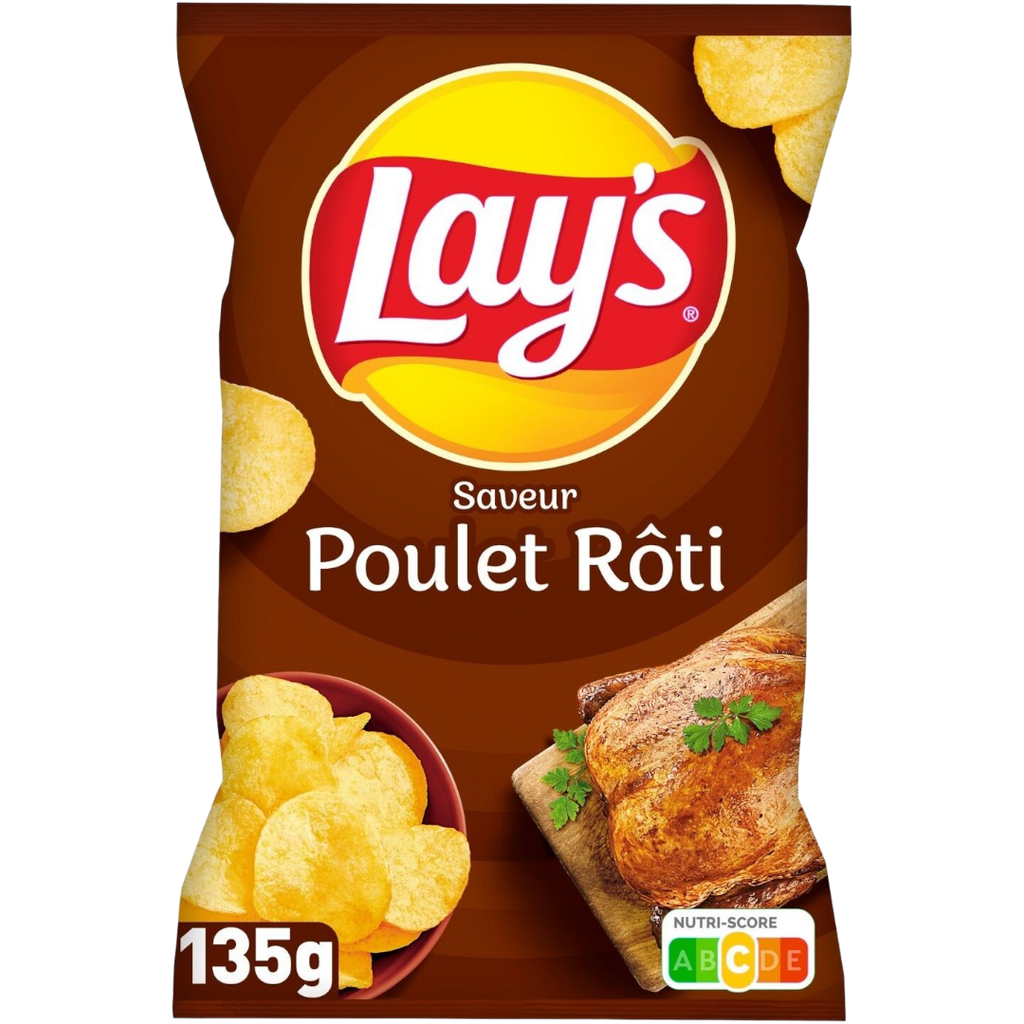 Lay's Rotisserie Chicken (Poulet Rôti) Potato Crisps Share Bag (France) - 4.8oz (135g)