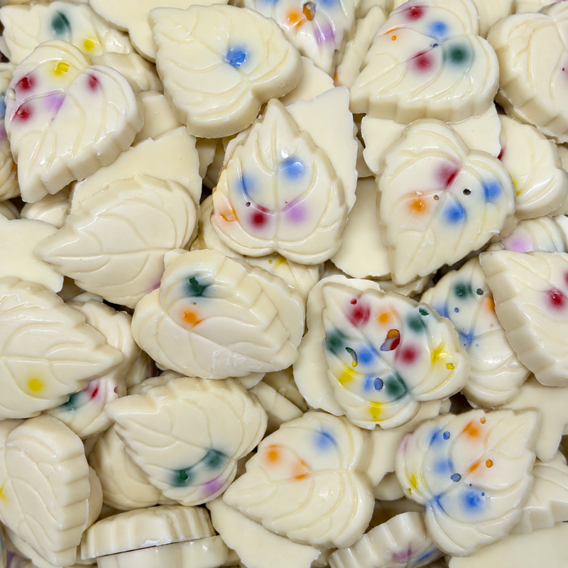 Candy Speckled White Chocolate Leaves