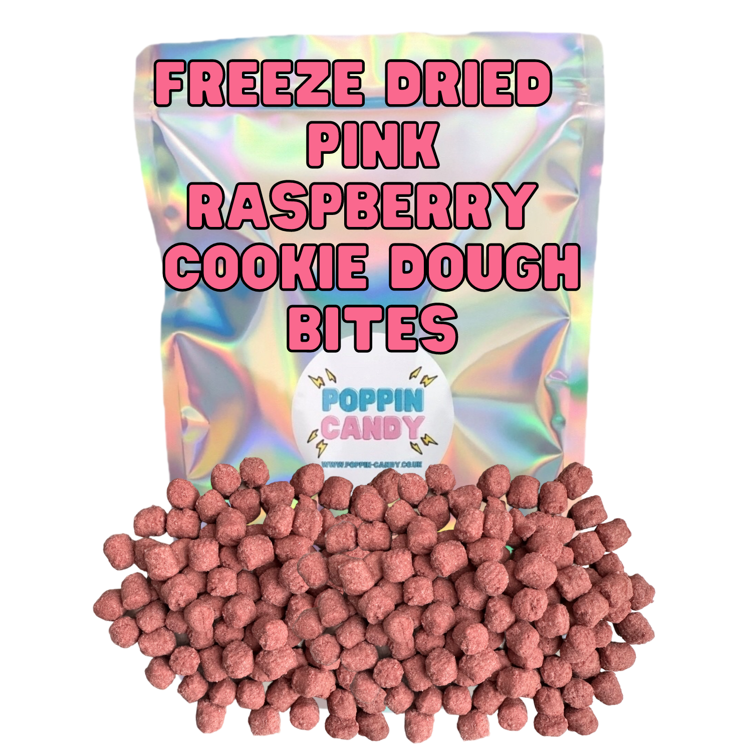 Freeze Dried Pink Raspberry Cookie Dough Bites