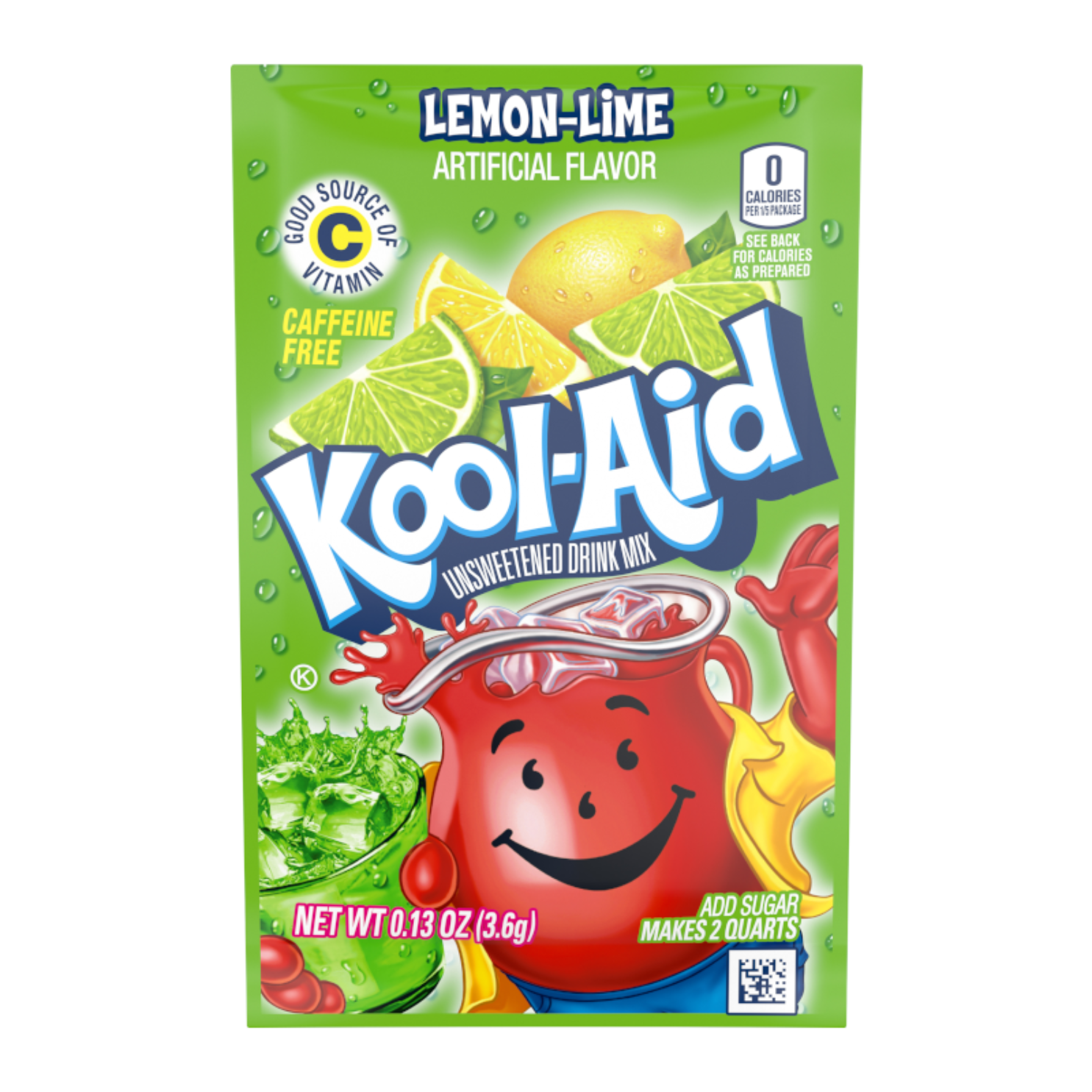 Kool Aid Lemon-Lime Unsweetened Drink Mix Sachet 0.13oz (3.6g)