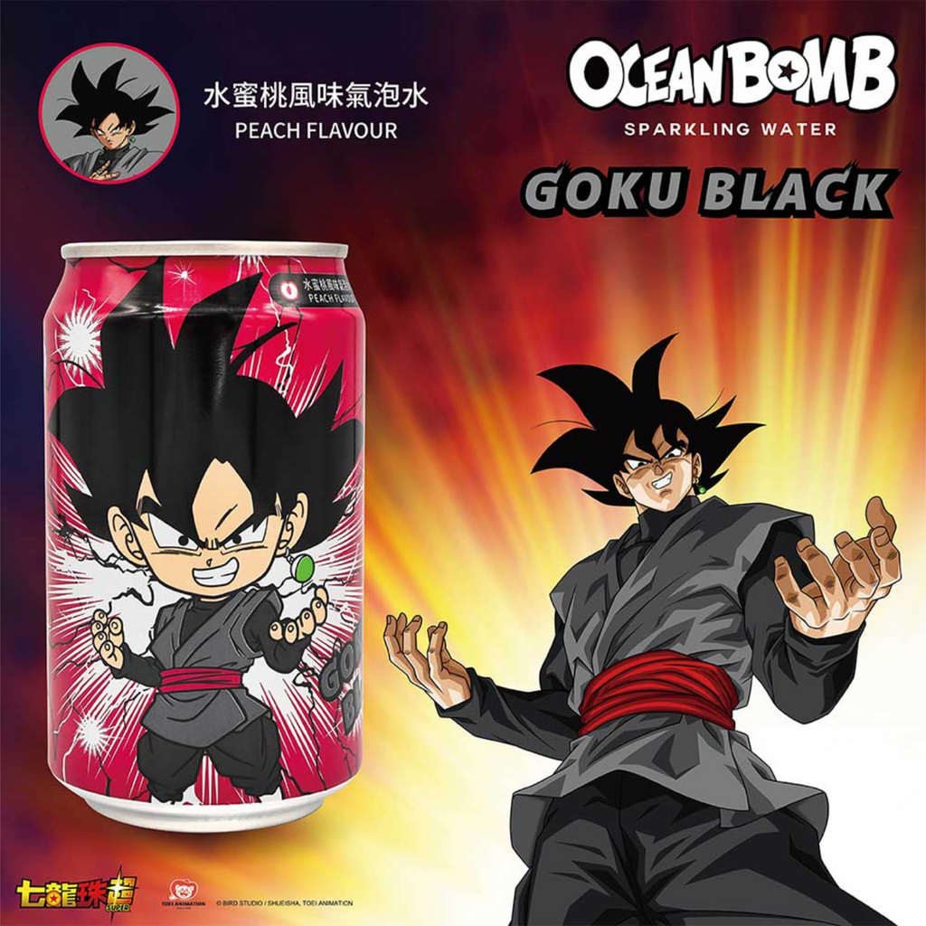 Ocean Bomb Dragon Ball Super Goku Black Peach Flavour Sparkling Water (330ml)