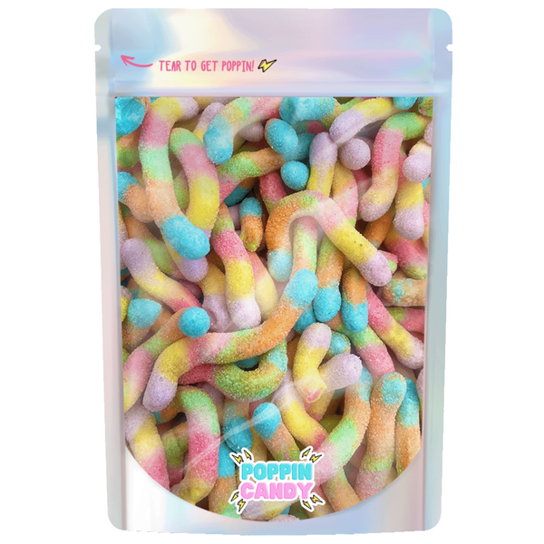 Freeze Dried Sour Worms – Poppin Candy