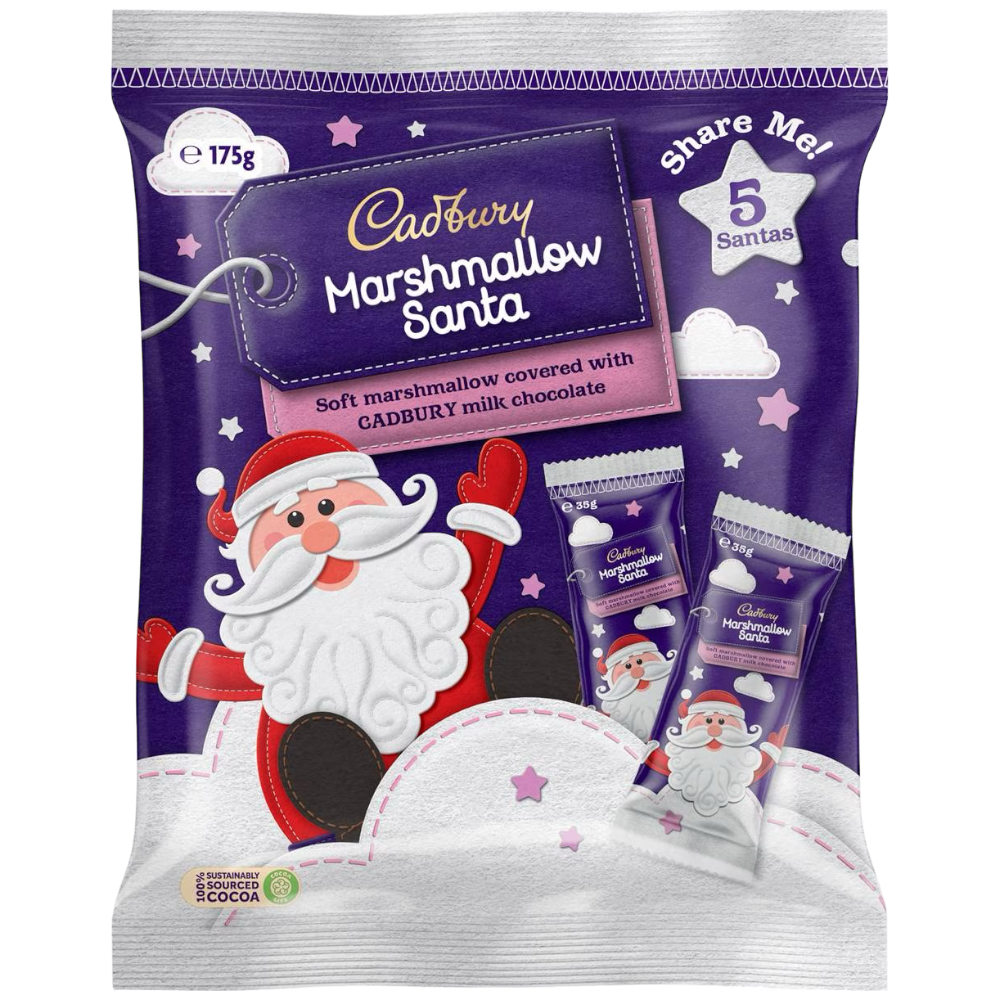 Cadbury Marshmallow Santa Share Pack Christmas Limited Edition (Australia) - 6.1oz (175g)