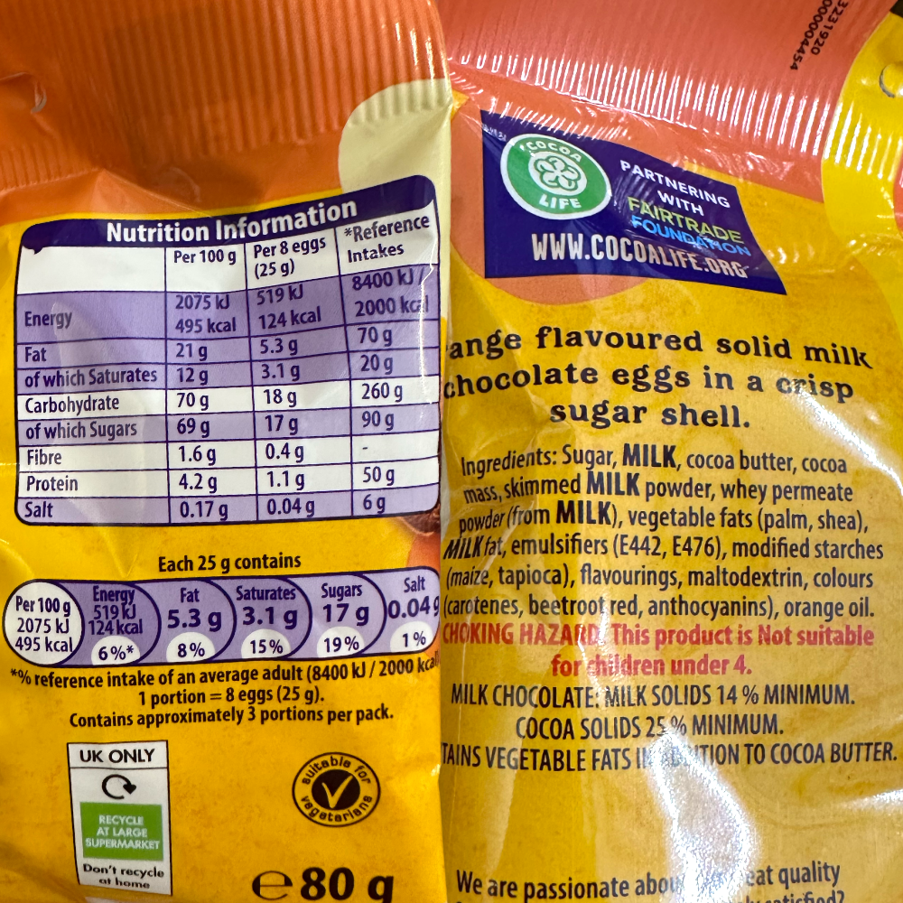 Cadbury Orange Mini Eggs Bag - 2.82oz (80g)