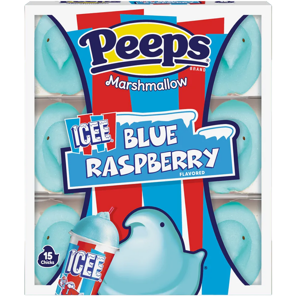 Peeps ICEE Blue Raspberry Slush Marshmallow Chicks 15PK (Easter Limited Edition) - 4.5oz (127g)