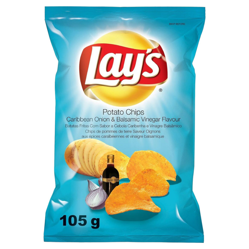 Lay's Caribbean Onion and Balsamic Vinegar Flavoured Potato Crisps - 3.7oz (105g)