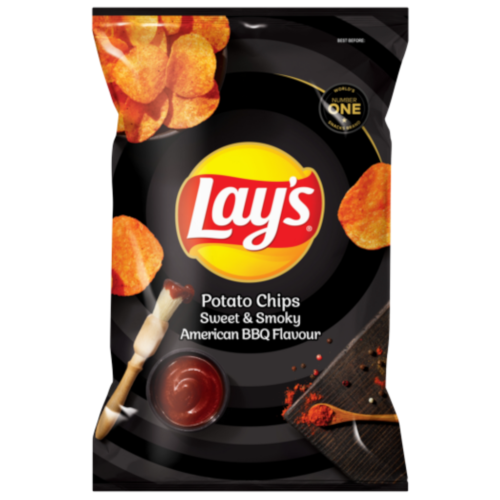 Lay's Sweet and Smoky American BBQ Flavour Potato Crisps – 4.2oz (120g)