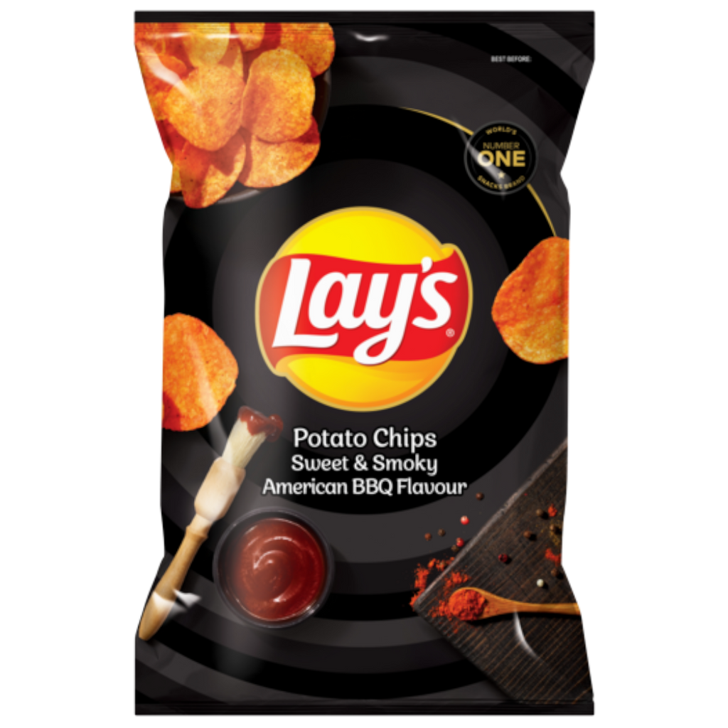 Lay's Sweet and Smoky American BBQ Flavour Potato Crisps – 3.7oz (105g)